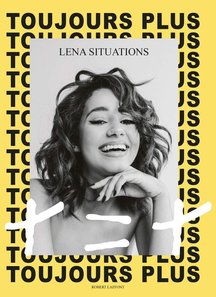 Couverture du livre ‘Toujours Plus’ de Léna Situations, fond jaune avec portrait en noir et blanc.